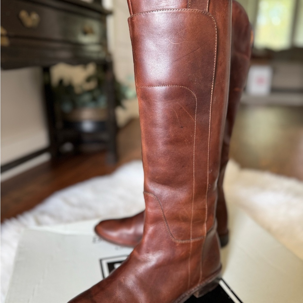 Frye Paige Tan Leather Boots